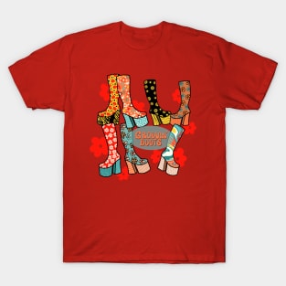 Flower Power Boots - 70s Groove Collection T-Shirt